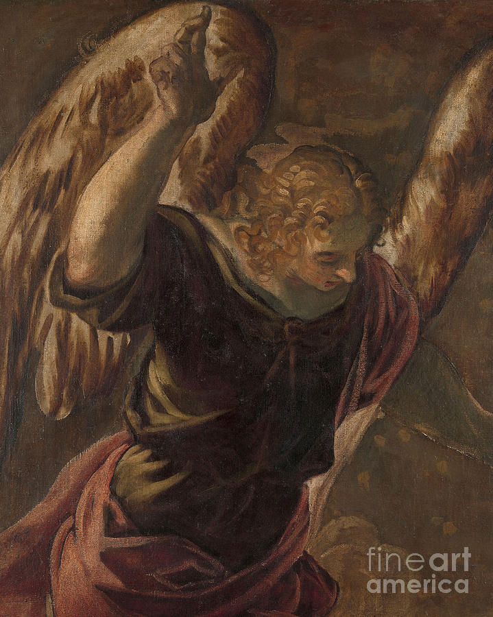 Tintoretto Painting - Angel from the Annunciation to the Virgin by Jacopo Robusti Tintoretto