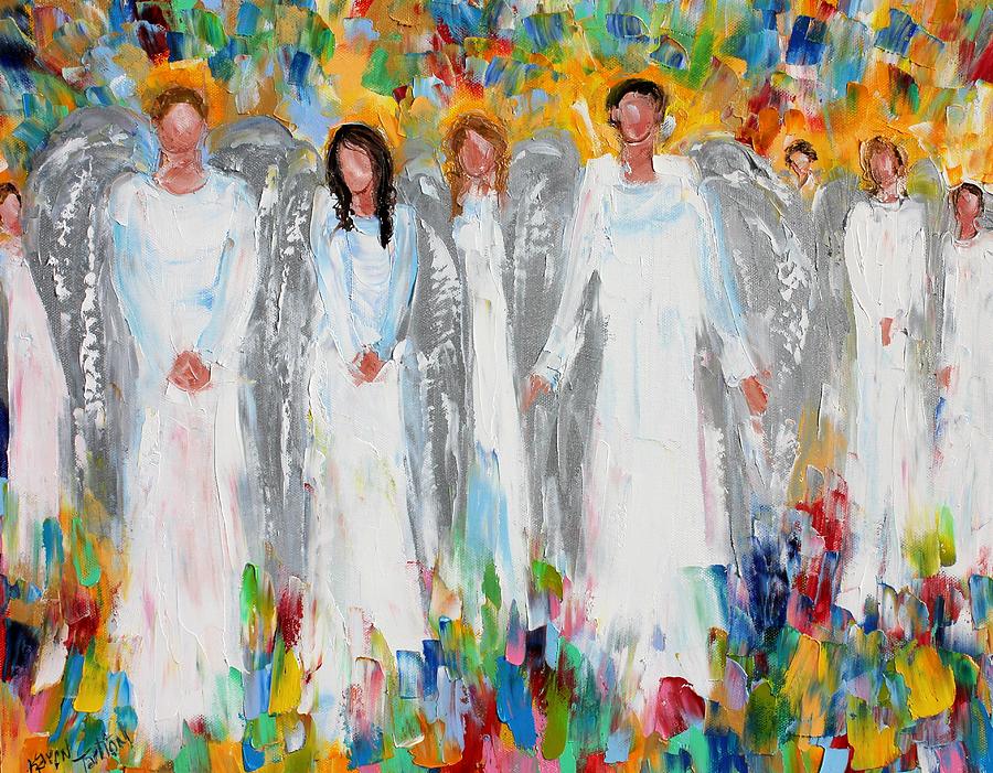 Abstract Painting - Angel Gathering by Karen Tarlton