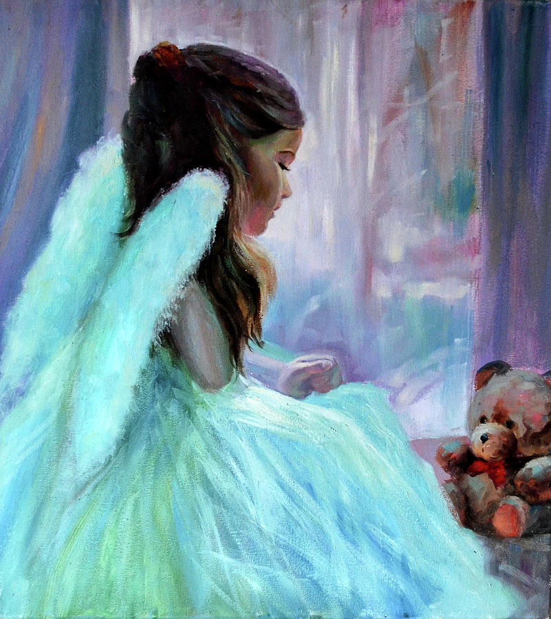 Toy Painting - Angel girl by Terra Art