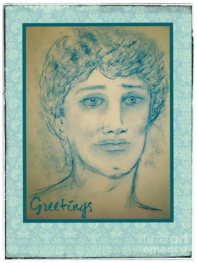 Angel Greetings Drawing by Joan-Violet Stretch
