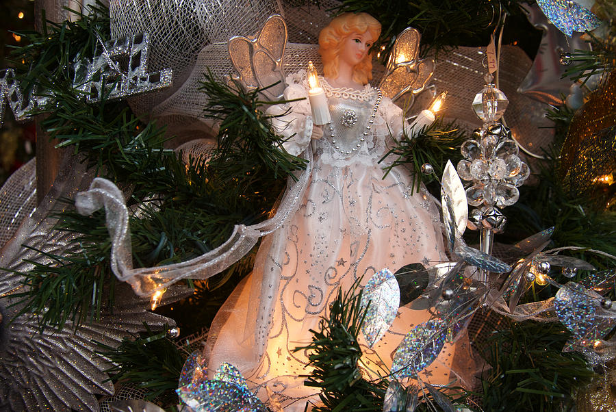 Christmas Photograph - Angel Holiday Christmas Tree Scene by Panoramic Images