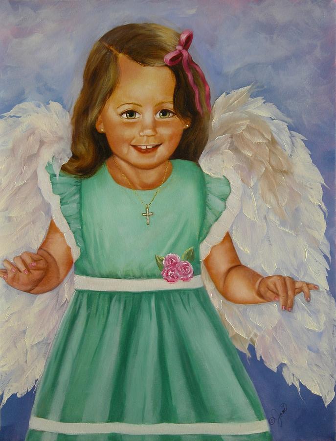 Angel in Green Painting by Joni McPherson