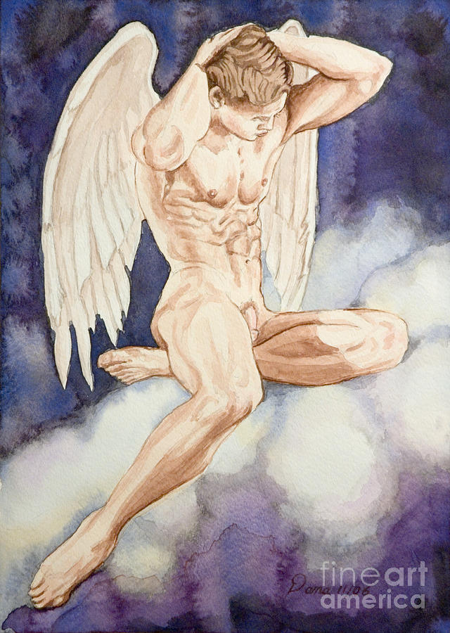 Fantasy Painting - Angel in the clouds by The Artist Dana