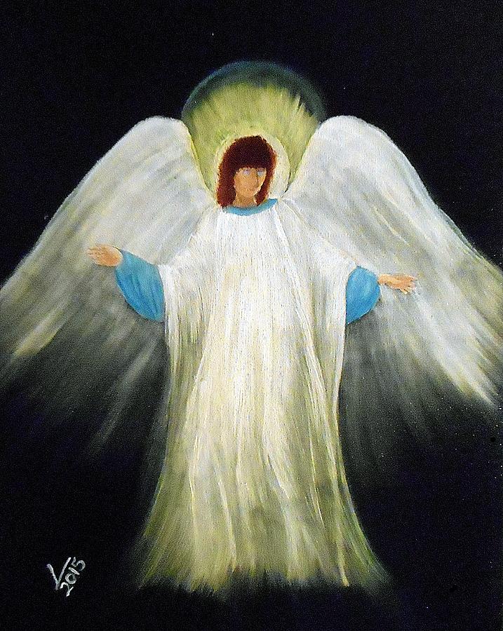 Angels Painting - Angel in the night by Valenteana J Chilsted