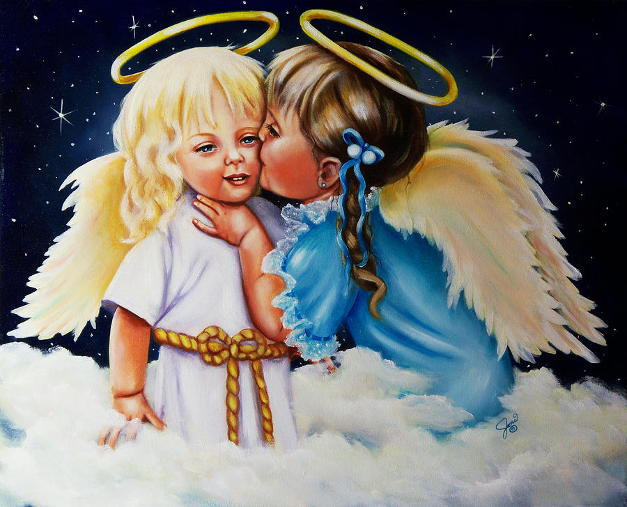 Angel Kiss Painting by Joni McPherson