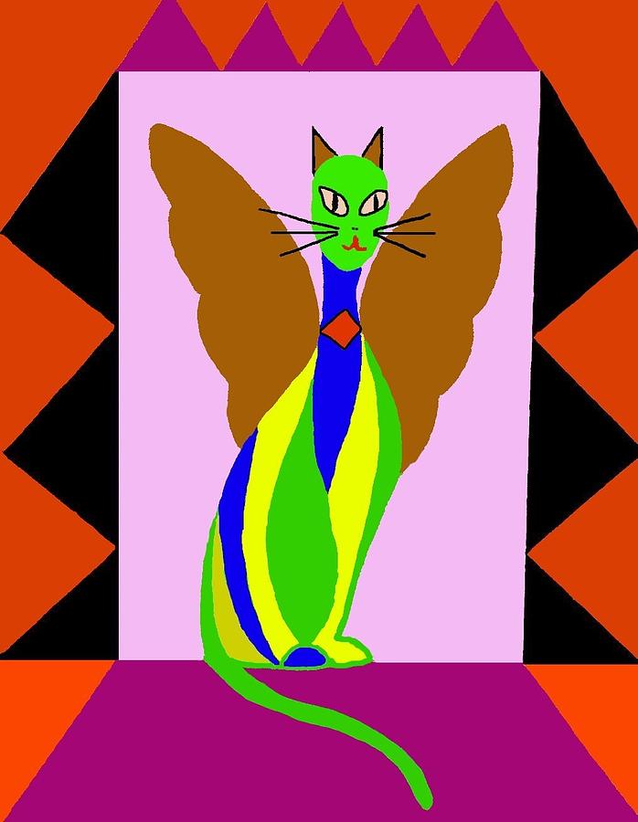 Angel Kitty Digital Art by Laura Smith