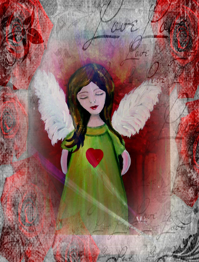 Angel love Painting by Vesna Martinjak