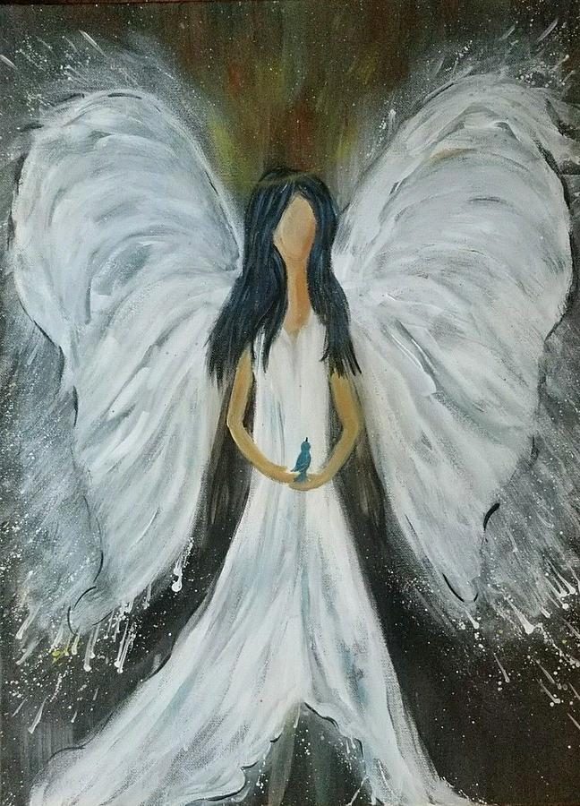 Angel Milkyway Painting by Laura Fiorillo | Fine Art America