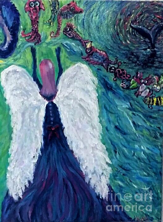 Parrot Painting - Angel of Healing by Katie Adkins