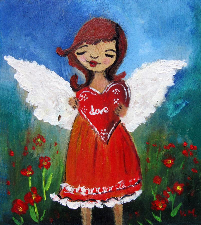 Angel of love Painting by Vesna Martinjak