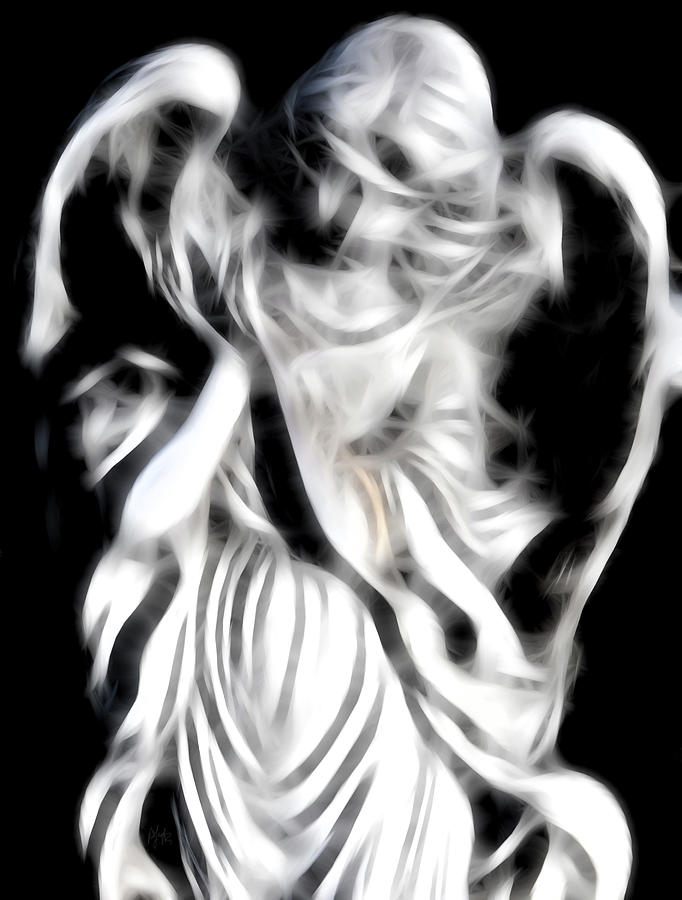 Black And White Digital Art - Angel Of Mercy by Holly Ethan