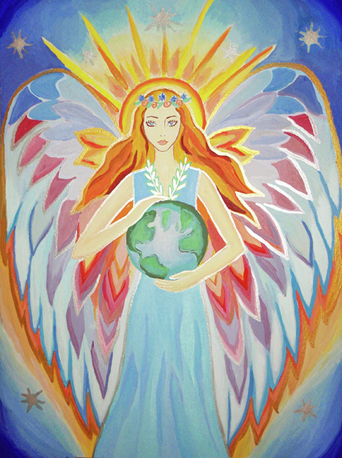 Nature Painting - Angel of Peace by Anna Lobsanova