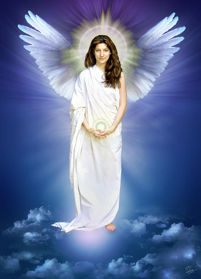 Angel Of Pure Light Digital Art by Endre Balogh