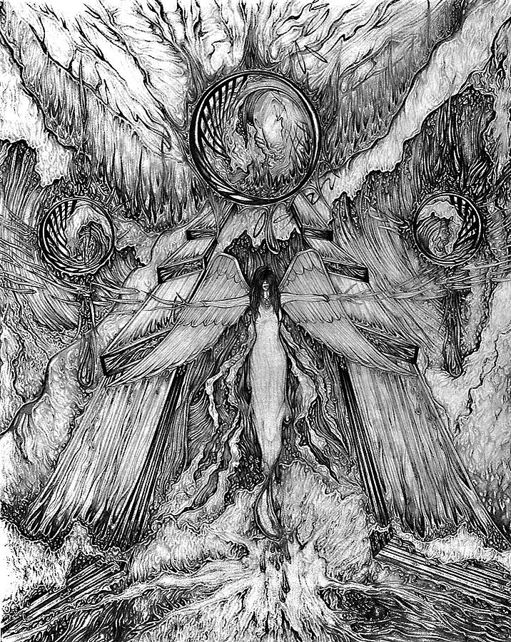 Angel of Water and Fire Drawing by Mike Unrue | Fine Art America