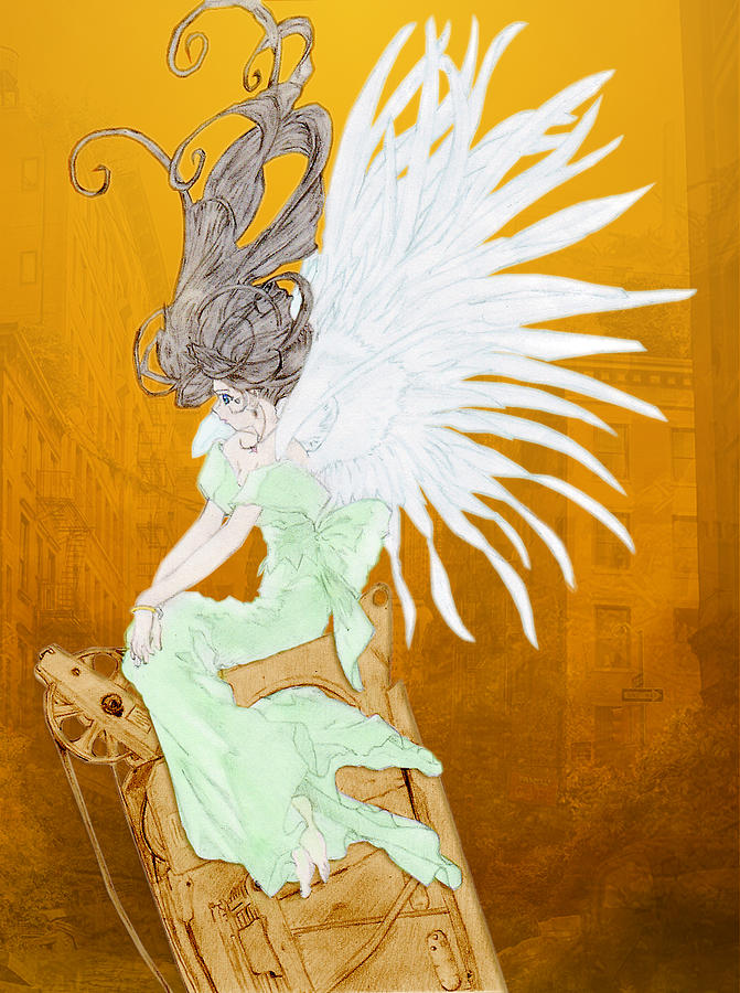 Fantasy Drawing - Angel by Shawn Dall