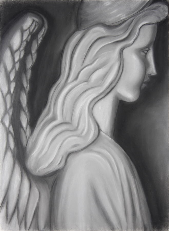 Angel, side profile Drawing by Theresa Bendzius