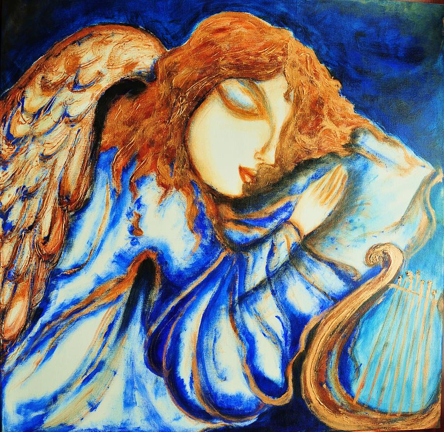 Angel Sleeping Painting by Rae Chichilnitsky