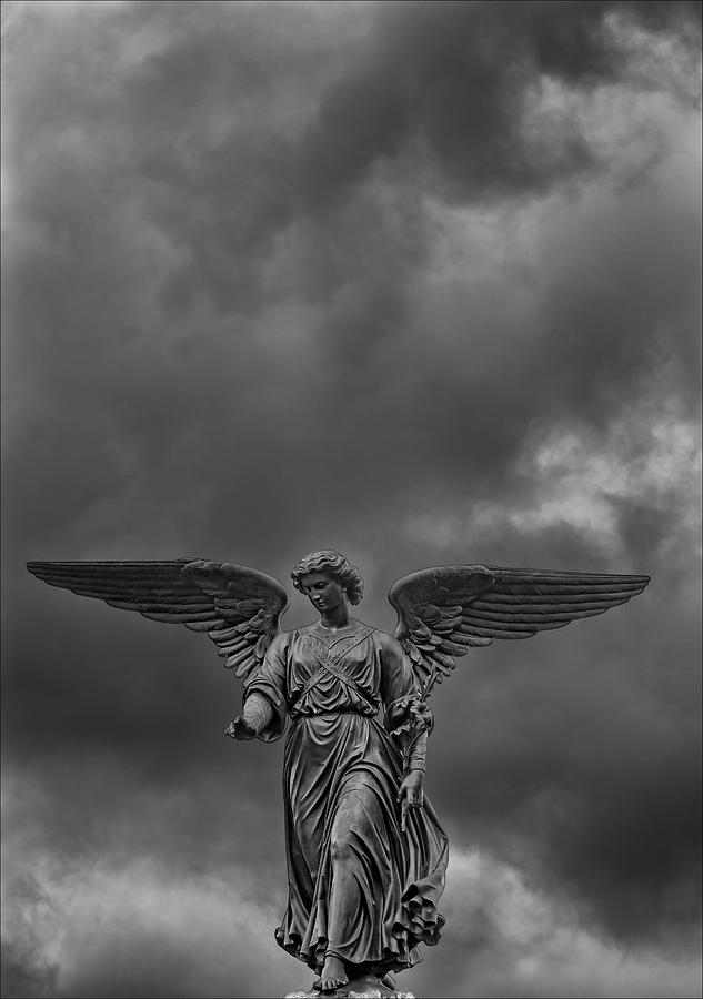 Statue Photograph - Angel Statue Bethesda Fountain Central Park 2 by Robert Ullmann