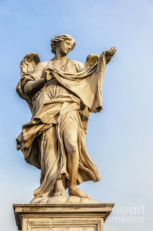 Angel Statue in Rome Photograph by Antony McAulay