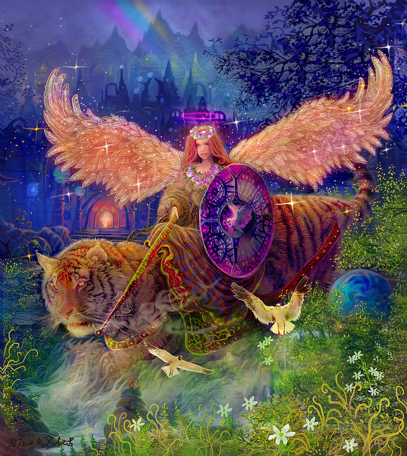 Fairy Painting - Angel tarot card Angel Fairy Dream by Steve Roberts