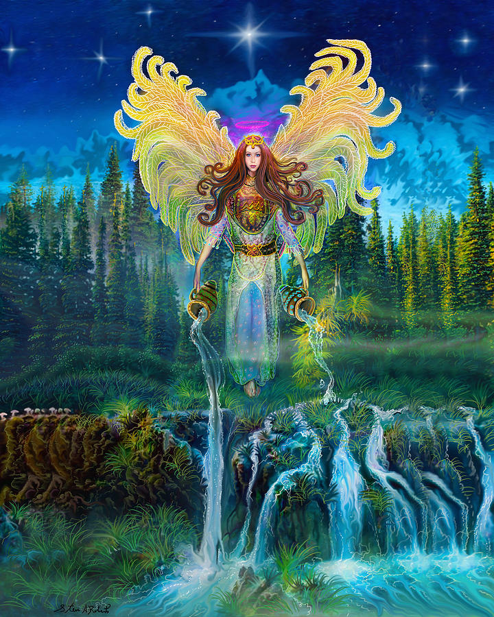 Fantasy Painting - Angel Tarot Card Archangel Jophiel  by Steve Roberts