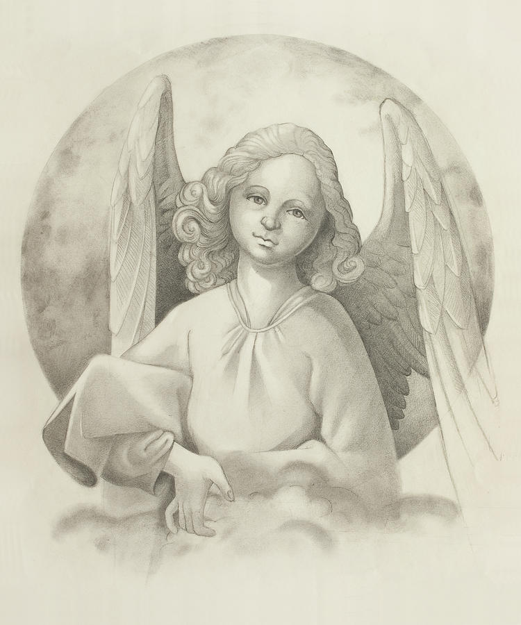 Angel Drawing - Angel by Todd Baxter