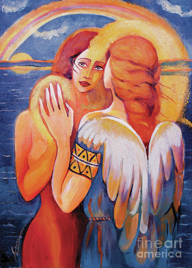 Angel Touch Painting by Eva Campbell