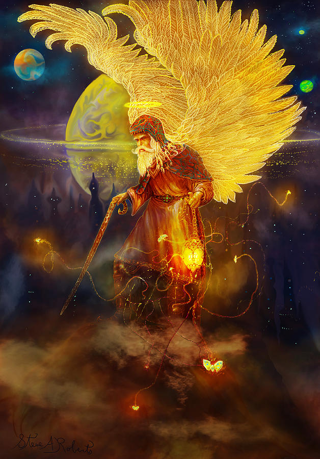Fantasy Painting - Angel Uriel by Steve Roberts