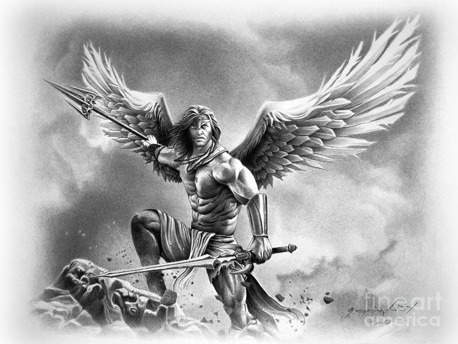 Angel Warrior Drawing by Miro Gradinscak