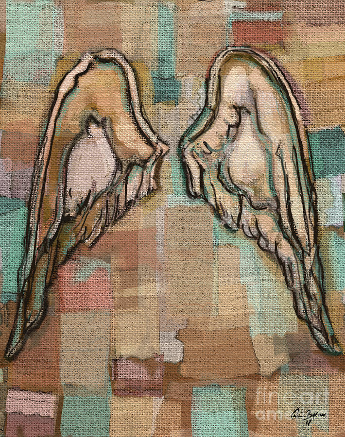 Angel Wings Painting by Carrie Joy Byrnes