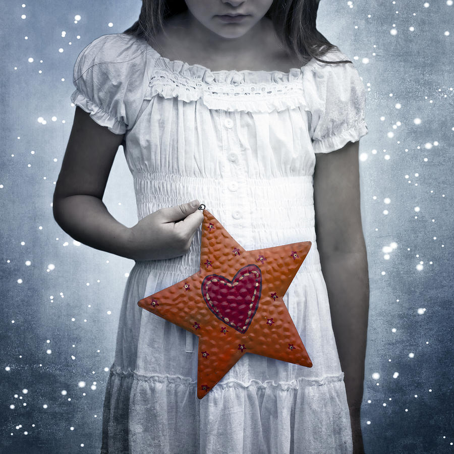 Girl Photograph - Angel With A Star by Joana Kruse