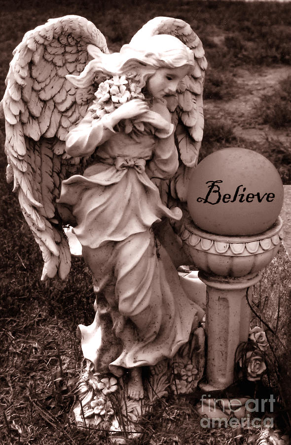 Angel Inspirational Words Believe  Photograph by Kathy Fornal