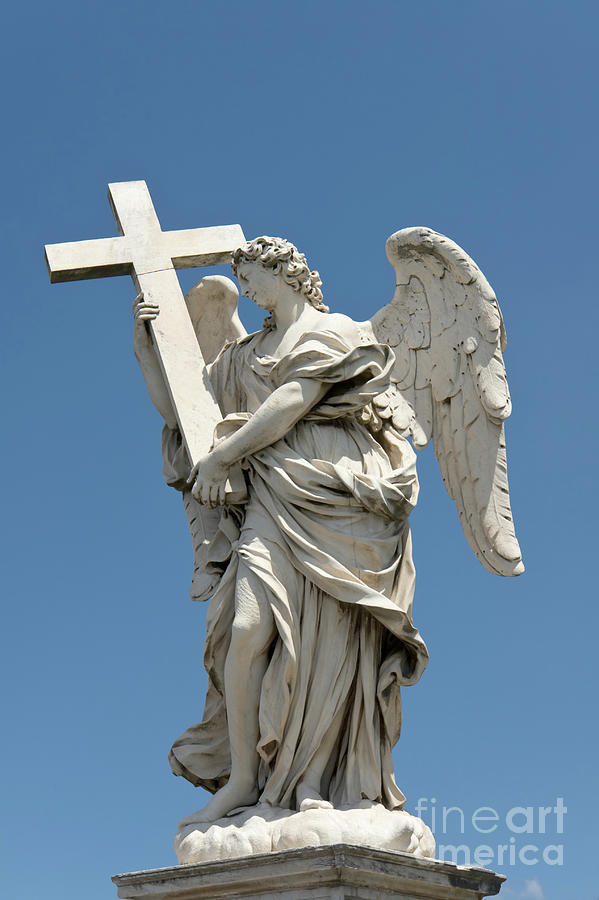Angel with the cross Photograph by Fabrizio Ruggeri