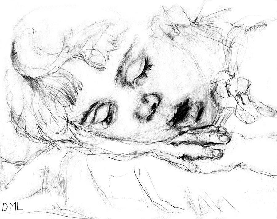 Sleeping Drawing - Angela by Diana Ludwig