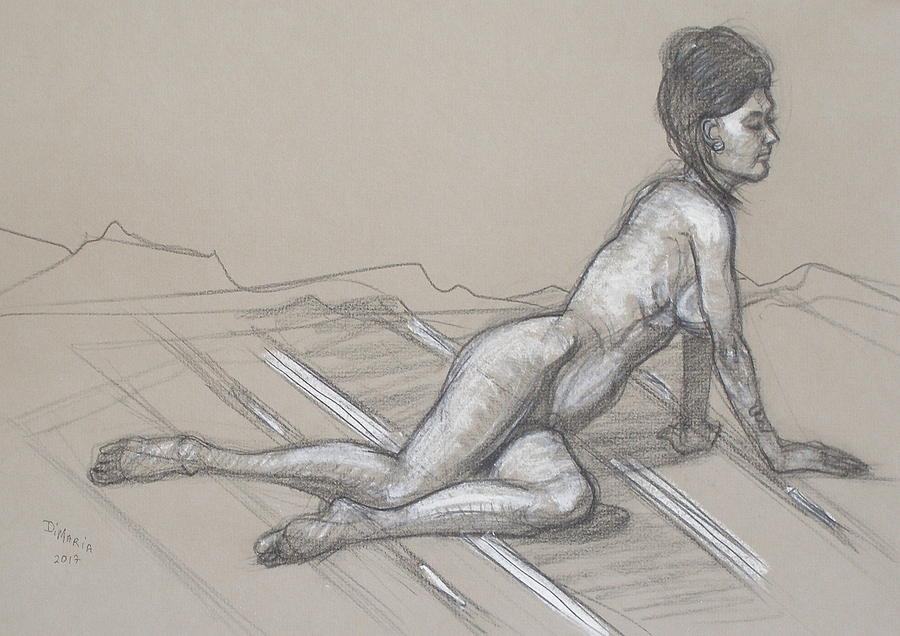 Angela Reclining 3 Drawing by Donelli  DiMaria