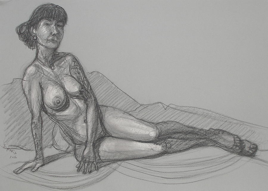Angela Reclining   Drawing by Donelli  DiMaria