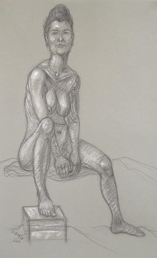Angela Seated 2 Drawing by Donelli  DiMaria