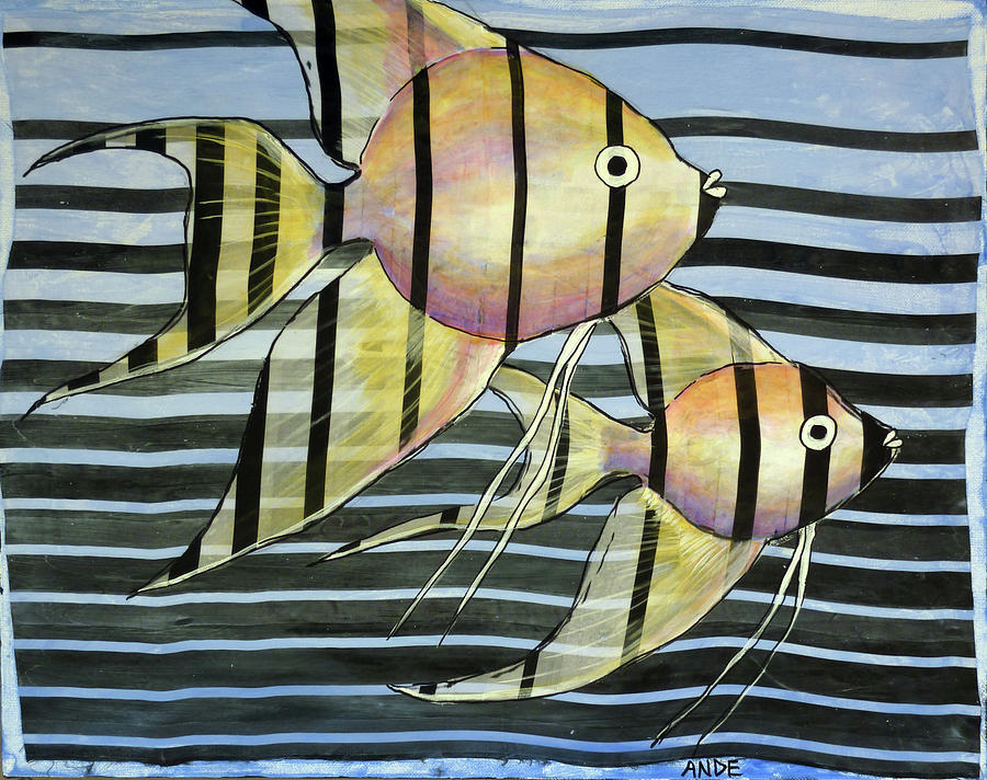 Angelfish Chiffon Painting by Ande Hall