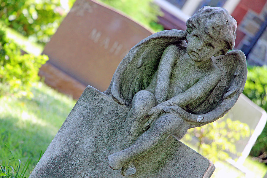 Angelic Child At Boys Grave Photograph by Cora Wandel