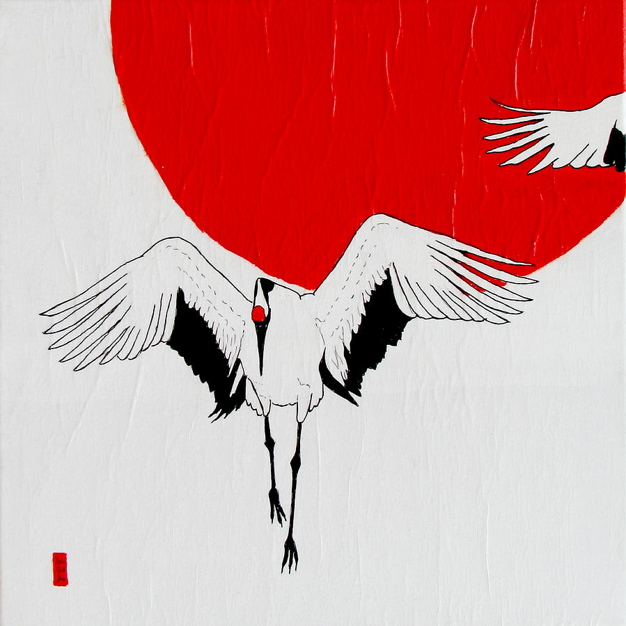 Angelic Crane Painting by Stephanie Grant
