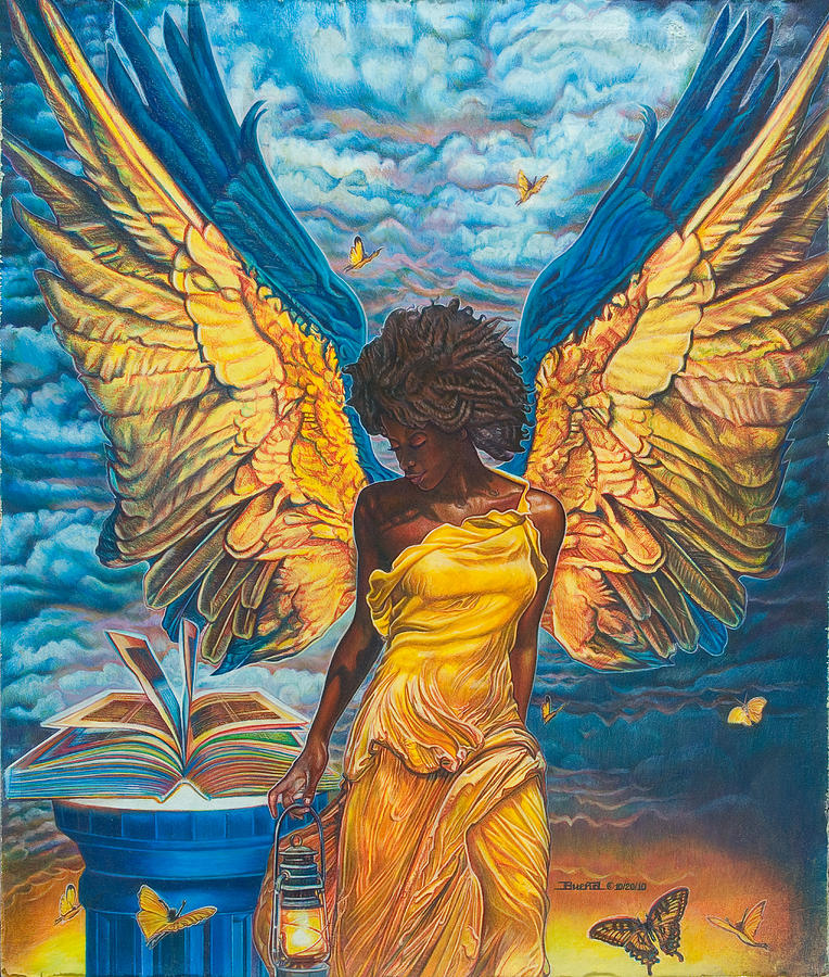 Inspirational Drawing - Angelic Guidance by Buena Johnson