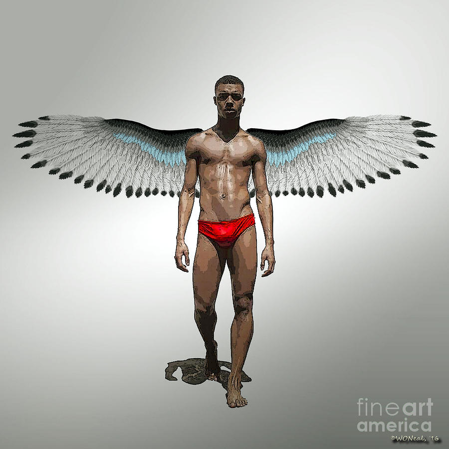 Fantasy Digital Art - Winged Man 2 by Walter Neal