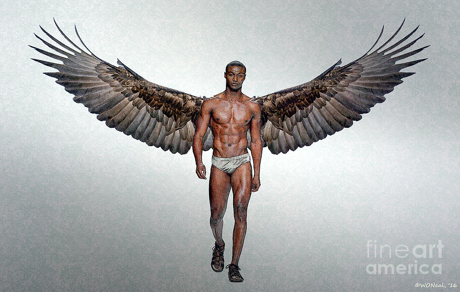 Fantasy Digital Art - Winged Man 3 by Walter Neal
