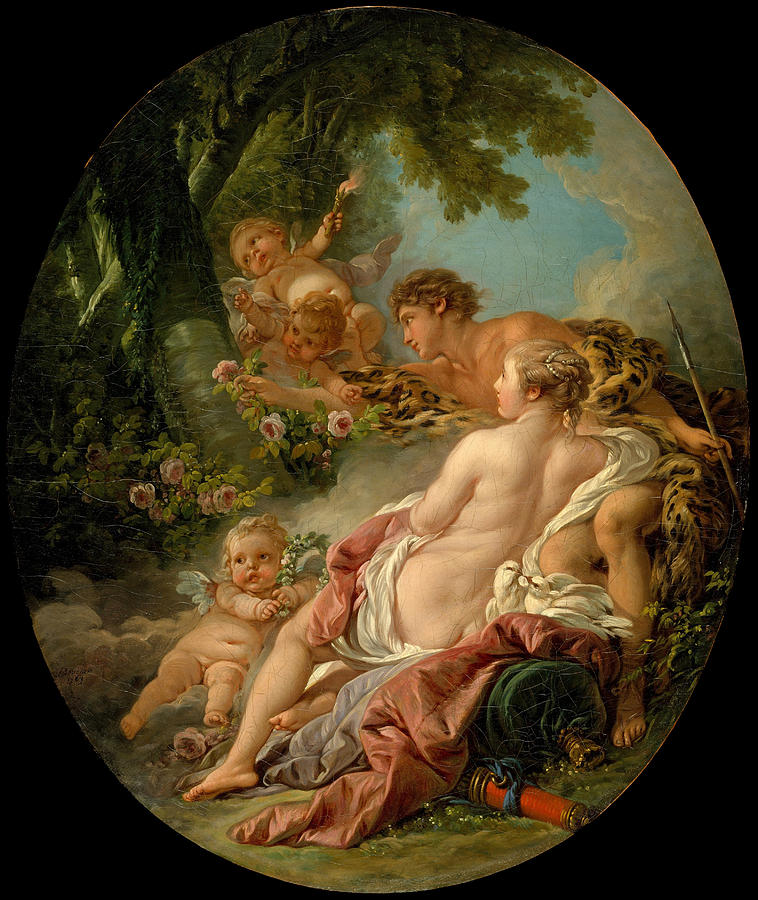 Angelica and Medoro Painting by Francois Boucher