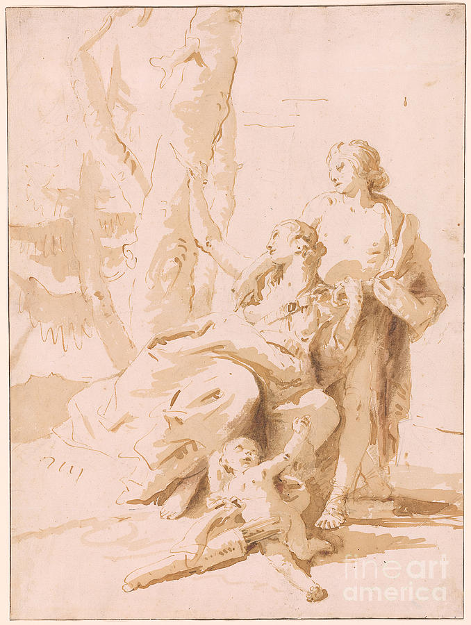 Giovanni Battista Tiepolo Painting - Angelica and Medoro by MotionAge Designs