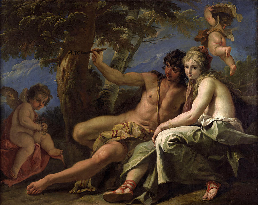 Angelica and Medoro Painting by Sebastiano Ricci
