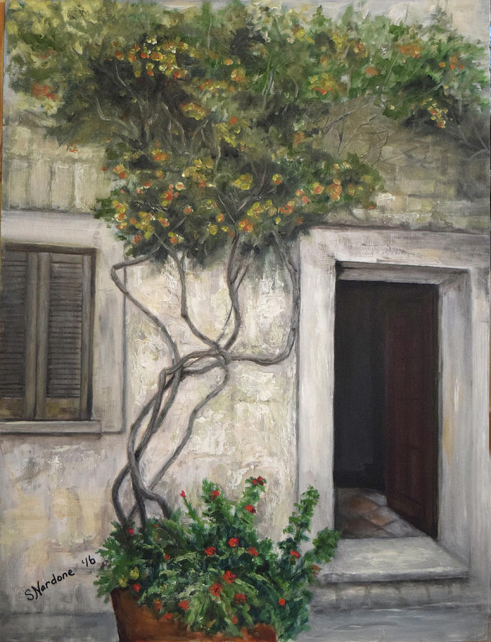 Angelikas Italian Door Painting by Sandra Nardone