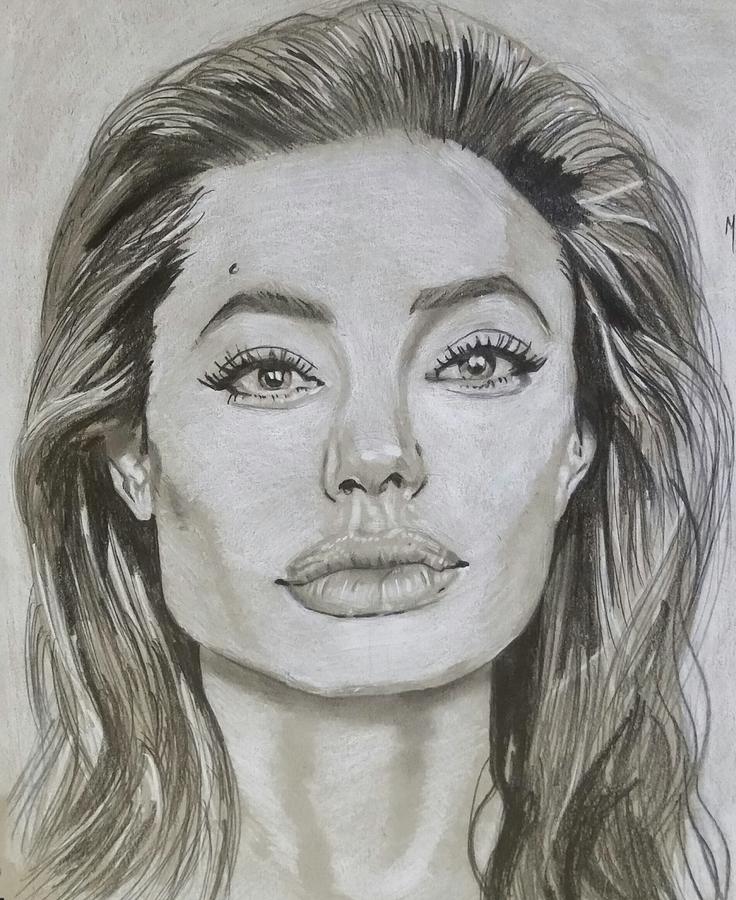 Angelina Drawing by Daniel Murrell - Fine Art America