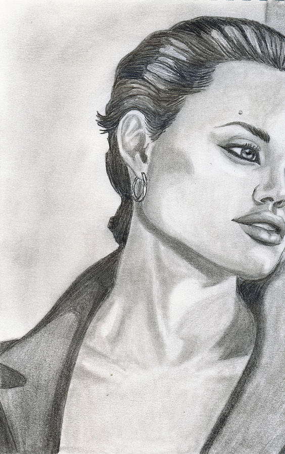 Angelina Jolie Drawing by Alban Dizdari