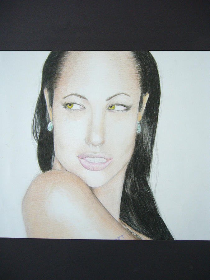 Portrait Drawing - Angelina Jolie by Fabio Turini
